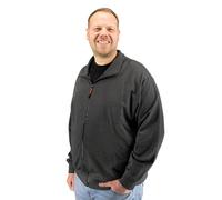 ADAMO Sudadera para hombre en tallas grandes Serie Creta 2XL-14XL con cremallera, gris antracita, 4XL Grande