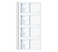 Adams Libro de efectivo en espiral, 2 partes, sin carbón, 4 mensajes por página, 200 juegos por libro (SC1156)