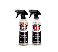 Adam's Polishes Kit de cuidado de cuero, limpiador de cuero y acondicionador de cuero, suministros de limpieza de coche, protección UV para accesorios interiores, volante, asiento, salpicadero,