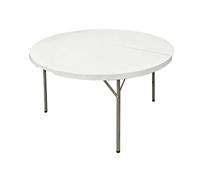 ADANITY Pack 2 Mesas Redondas Plegable 122 cm Blanca - Tablero HDPE Antimanchas - Estructura de Acero 25 mm - Capacidad 4 Personas - Mobiliario Catering Hostelería Eventos - Interior Exterior