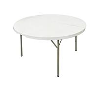 ADANITY Pack 8 Mesas Redondas Plegable 150 cm Blanca - Banquete Catering - Capacidad 6-8 Personas - Tablero HDPE Reforzado - Estructura Acero 25 mm - Bodas Restaurantes Eventos - Interior Exterior