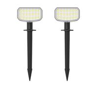 ADANITY Pack de Lámparas Solares de Estaca para Jardín - Iluminación Decorativa Exterior sin Cables, Sensor Crepuscular, Batería 1100mAh, IP65 Impermeable, Luz Fría 6500K para Paisajismo (4)