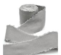 ADAOQIN Cinta de Lino y algodón con Borde Deshilachado Rasgada a Mano de 4 cm x 5 m para Envolver Regalos, Invitaciones de Boda y Decoraciones