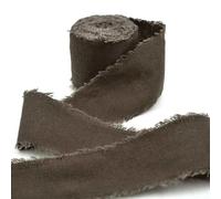 ADAOQIN Cinta de Lino y algodón con Borde Deshilachado Rasgada a Mano de 4 cm x 5 m para Envolver Regalos, Invitaciones de Boda y Decoraciones