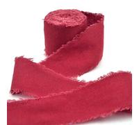 ADAOQIN Cinta de Lino y algodón con Borde Deshilachado Rasgada a Mano de 4 cm x 5 m para Envolver Regalos, Invitaciones de Boda y Decoraciones