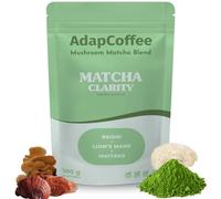 AdapCoffee - Matcha Clarity - Té Matcha Ceremonial con Hongos Adaptógenos - Lion’s Mane, Reishi & Maitake - Energía Natural & Concentración - Vegano, Sin Azúcares Añadidos - 25 tazas (100g)