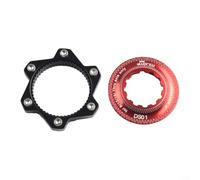 Adapta tu buje de bloqueo central para sistemas de freno de disco de 6 pernos con este asiento de conversión de aluminio (rojo)