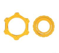Adapta tu cubo de bicicleta con bloqueo central a kit de conversión de disco de 6 pernos fabricado con aleación de aluminio (amarillo)