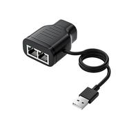 Adaptador 2 en 1 Red Compartible 100 Megabits Network RJ45 Divisor de red multifuncional Un-Dos Fácil de Usar