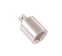 Adaptador 3/4" H a 1/2" M de titanio, ideal para conexiones de fontanería y tuberías en proyectos domésticos o industriales.