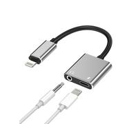 Adaptador 3,5 Jack Auriculares 2 en 1 Cable Aux Auriculares Accesorios Lightning Cargador para Apple Iphone 14 13 12 11 Pro Max 7 8 Plus X SE XS XR para iPad Air Auriculares Cargador Enchufe Divisor