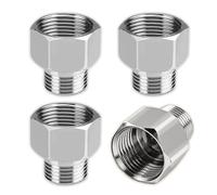 Adaptador 3/8 a 1/2 Pulgadas, 4 Piezas Reductor de Rosca Conector Macho Adaptador de Rosca de Acero Inoxidable Reducción para Juntas de Tubería