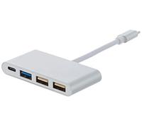 Adaptador 4 en 1 Tipo C para Xiaomi Mi 9T Smartphone Hub 2 Puertos USB 2.0 1 Puerto USB 3.0 (Plata)