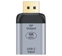 Adaptador 4K 60Hz tipo C hembra a DisplayPort macho, carcasa de aluminio, conector de video portátil para presentaciones, trabajo y visualización en casa, uso USB C hembra a Displayport macho