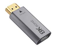Adaptador 8K USB C hembra a HDMI macho, 8 K @ 60 Hz, 4 K @ 120 Hz, convertidor HDMI 2.1, fuente unidireccional tipo C a HDTV Coupler para MacBook Pro/Air, iPad Pro, Galaxy S23, Thunderbolt 3/4