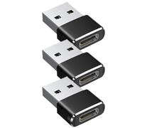 Adaptador a USB 3-Pack compacto Converter, macho tipo C a USB Female Alloy Fast Charging Data Transfer Adapter for Laptop, Charger