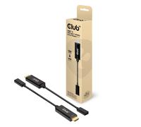 Cable de video - Club 3D - CAC-1333 - HDMI Tipo A - USB Tipo-C - 0,22 m - Negro