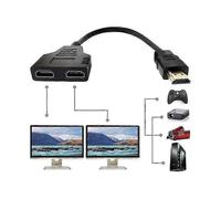 Adaptador adaptador de cable divisor HDMI 1 en 2 salidas 1080P 1 en 2 salidas HDMI macho a doble hembra para divisor de 1 a 2 vías para HDTV SZRH A-X