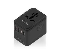 Aisens - asps-2a2c08-bk - adaptador enchufe universal para viaje eu/us