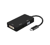 AISENS - CONVERSOR USB-C A DVI/HDMI/VGA, USB-C/M-DVI/H-HDMI/H-VGA/H, NEGRO, 15CM