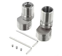 Adaptador ajustable para grifo de ducha, 2 unidades con junta giratoria de 360 grados y sello a prueba de fugas, acero inoxidable 304 para múltiples aplicaciones de fontanería (telescópico corto 304)