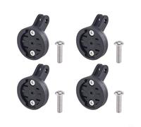 Adaptador alargado de plástico para lámpara de cámara o bicicleta bajo soporte de manillar frontal, compatible con Garmin Bicicleta, Negro, 34 mm de diámetro, juego de 4