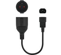 Adaptador Alimentación Nanocable 10.22.0902/ C14 Macho - CEE7 Hembra/ 50cm/ Negro