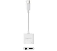 Adaptador Audio Nanocable 10.24.1206/ USB Tipo-C Macho - Jack 3.5 Hembra/ USB Tipo-C Hembra/ Blanco