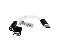 Adaptador Audio Stereo Compatible con Motorola RAZR 50, USB-C a 3,5 mm + Conector de Carga, Aprox. 12,50 cm