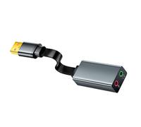Adaptador auditivo USB de 3,5 mm, conexión de auriculares y micrófono, múltiples dispositivos, carcasa de aluminio