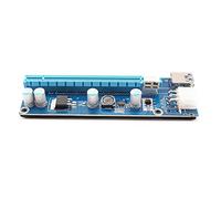 Adaptador Auriculares Doble 007PCI-E1X USB3.0 Fuente de alimentación de extensión 6PIN Tarjeta de 16 a Adaptador gráfico Adaptador Manguera Piscina (Blue, One Size)