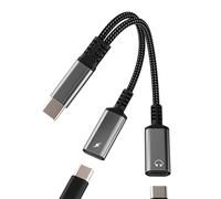 Adaptador auriculares USB C carga cable auxiliar para Apple iPhone15 para iPad (2 en 1) Doble Tipo C Jack Audio divisor compatible para Samsung Auriculares Adapter Headphone Splitter Toma Accesorios