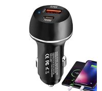 Adaptador automático para cargador automático PD de 2 puertos, salida rápida tipo C, cargador USB | Cargador de coche para smartphone, dispositivo de navegación, cámara de conducción, equipo