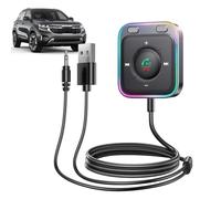 Adaptador AUX para coche - Adaptador de radio inalámbrico de 1,61 pulgadas | Adaptador ABS AUX negro - Receptor de audio para coche y transmisor para streaming de música sin interrupciones, podcasts