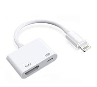 Adaptador AV Digital Lightning a HDMI, Cable convertidor de Audio AV de vídeo, Conector de Pantalla de HDMI Compatible con iPhone 13 12 11 XR XS MAX X 8 7 6 Plus a HD TV proyector Monitor (Blanco)