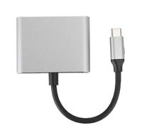 Adaptador AV digital multipuerto con 4 puertos USB-C a HDMI, VGA y USB 3.0 de carga rápida, compatible con dispositivos Macbook, Samsung, Dell y HP