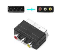 Adaptador AV Scart a 3RCA, salida tipo cabezal de escoba a cabezal de loto, señal Scart a señal RCA de entrada