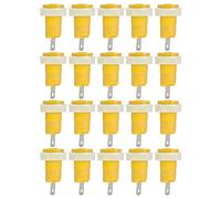 Adaptador Banana Socket de Latón, Terminal de Conexion Para Soldadura, 20 Piezas, Aislante ABS, 4mm, 1KV, 32A - Seguro y Duradero, Para Conectores Banana, Uso Profesional e (Amarilla)