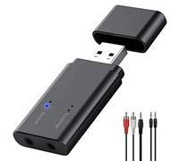 Adaptador Bluetooth 5.3 USB Transmisor Receptor 2 en 1 Audio InaláMbrico con 3,5mm AUX & RCA Cable para TV, PC, Auriculares, Automóviles, Proyector, Teléfono Móvil, Portátil, Sistema Estéreo Doméstico