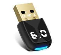 Adaptador Bluetooth 6.0 Dongle para PC, USB Bluetooth Stick para ratón, teclado, auriculares, teléfono móvil, controlador, solo para Windows 11/10/8.1, con luz trasera