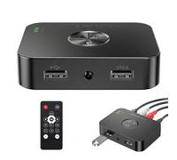 Adaptador Bluetooth 6.0 Estéreo: Transmisor Bluetooth Receptor, con 3.5mm Aux RCA USB Jack, Adaptador Audio Inalámbrico, para Estéreo, Teléfono, Altavoz, Pc, Tableta, Portátil