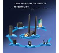Adaptador Bluetooth BT5.4 de 150 metros con unidad libre para ordenador, auriculares USB, transmisor receptor de audio con antena