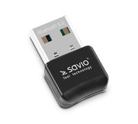 Adaptador Bluetooth Savio BT-050 USB 5.0 10m Negro ultra compacto