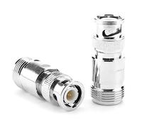 Adaptador BNC 2 Uds Tipo N Hembra BNC Macho Conector RF Adaptador Coaxial Convertidor de Prueba