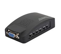 Adaptador BNC a VGA, Convertidor de Video a VGA Adaptador Convertidor de Audio y Video 1080p Adaptador Convertidor de Video S a VGA, para Consola de Juegos DVD PDP VCD