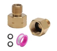 Adaptador Bombona Gas 2 Piezas 3/8” Hembra a 1/4” Macho Izquierda - Conector Latón LPG con Cinta PTFE - Reductor Manguera Butano Propano para Camping Barbacoa Cocina Camper