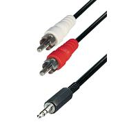 Adaptador cable audio 2x rca macho a jack stereo 3.5 mm. macho 10 metr