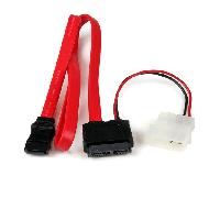 Startech Cable 50cm Slimsata A Sata Lp4 One Size Red