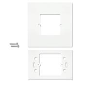 Adaptador caja placa 503 a 502, placa adaptador reductor de 503 a 502 de plástico. Soporte adaptador de casete para termostatos u otros (Mod 2 cuadrado blanco)