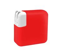 Adaptador Cargador Adecuado para MacBook Cargador Funda Protectora Laptop Adaptador de Corriente Funda de Silicona 60W 61W 67W Cargador Pilas (Red, One Size)